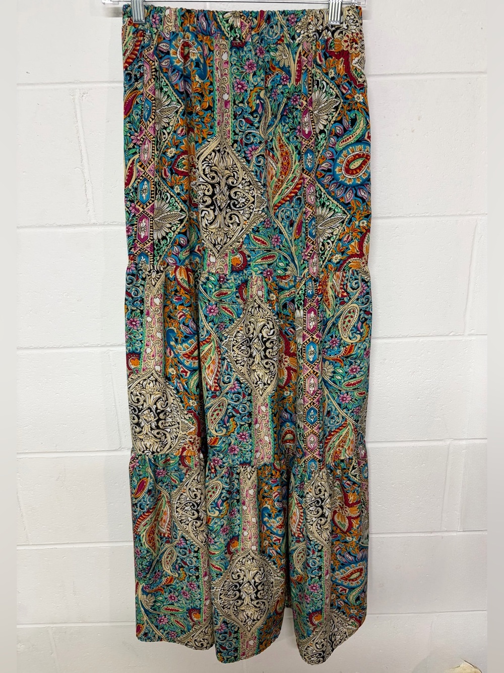 SHEIN Turquoise Multi Paisley Maxi Skirt